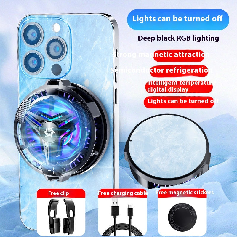 Magnetic Semiconductor Mobile Phone Cooling Fan with Digital Display – Ultra Quiet Gaming Radiator Zyloraglobal