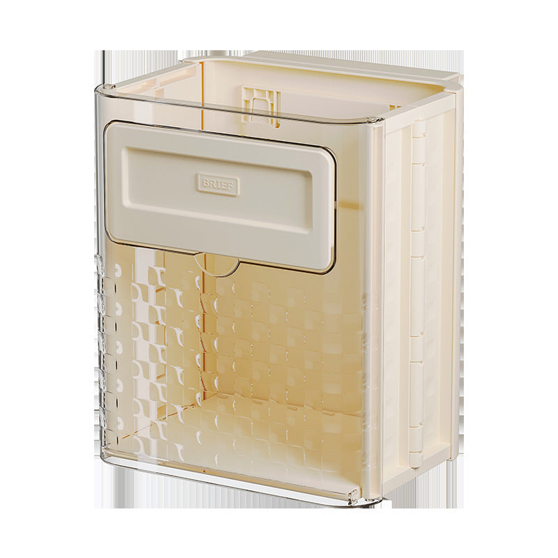 Kitchen Transparent Wall-mounted Trash Bin Storage Barrel Hanging Foldable Trash Bucket Convenient, Practical and Space-saving Zyloraglobal