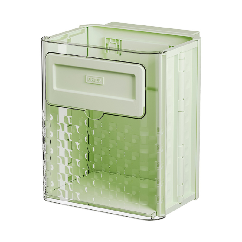 Kitchen Transparent Wall-mounted Trash Bin Storage Barrel Hanging Foldable Trash Bucket Convenient, Practical and Space-saving Zyloraglobal