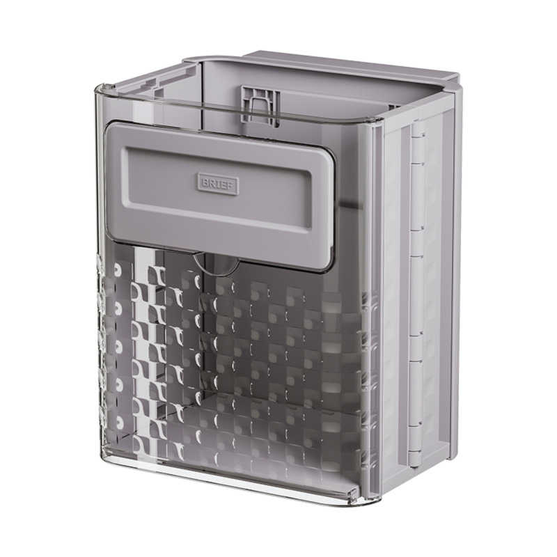 Kitchen Transparent Wall-mounted Trash Bin Storage Barrel Hanging Foldable Trash Bucket Convenient, Practical and Space-saving Zyloraglobal
