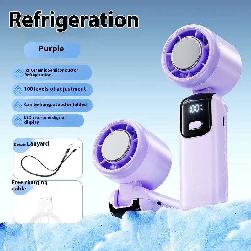 Mini Portable Cooling Fan with Ice Cooling – USB Rechargeable Neck & Handheld Fan Zyloraglobal