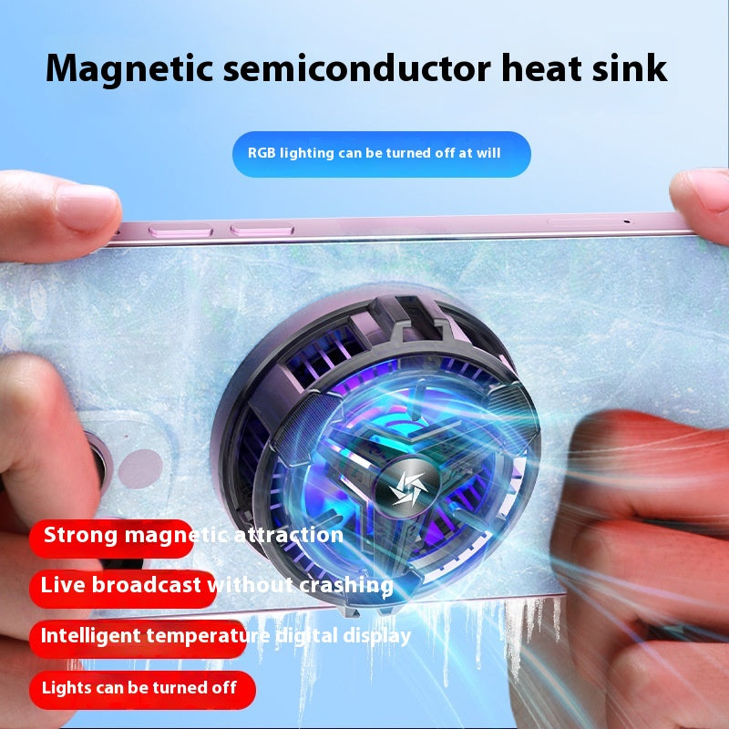 Magnetic Semiconductor Mobile Phone Cooling Fan with Digital Display – Ultra Quiet Gaming Radiator Zyloraglobal