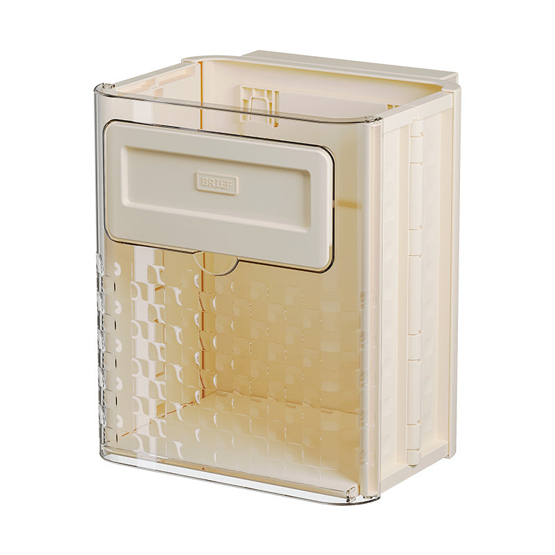 Kitchen Transparent Wall-mounted Trash Bin Storage Barrel Hanging Foldable Trash Bucket Convenient, Practical and Space-saving Zyloraglobal