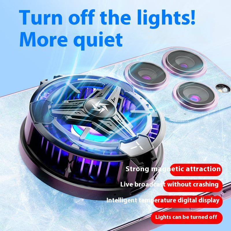Magnetic Semiconductor Mobile Phone Cooling Fan with Digital Display – Ultra Quiet Gaming Radiator Zyloraglobal