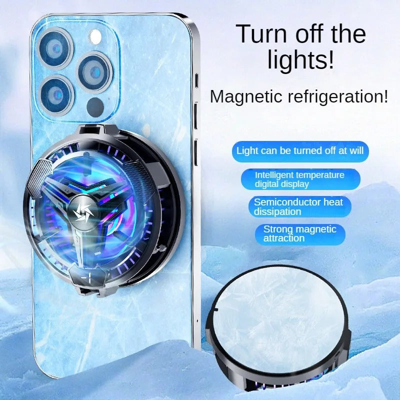 Magnetic Semiconductor Mobile Phone Cooling Fan with Digital Display – Ultra Quiet Gaming Radiator Zyloraglobal