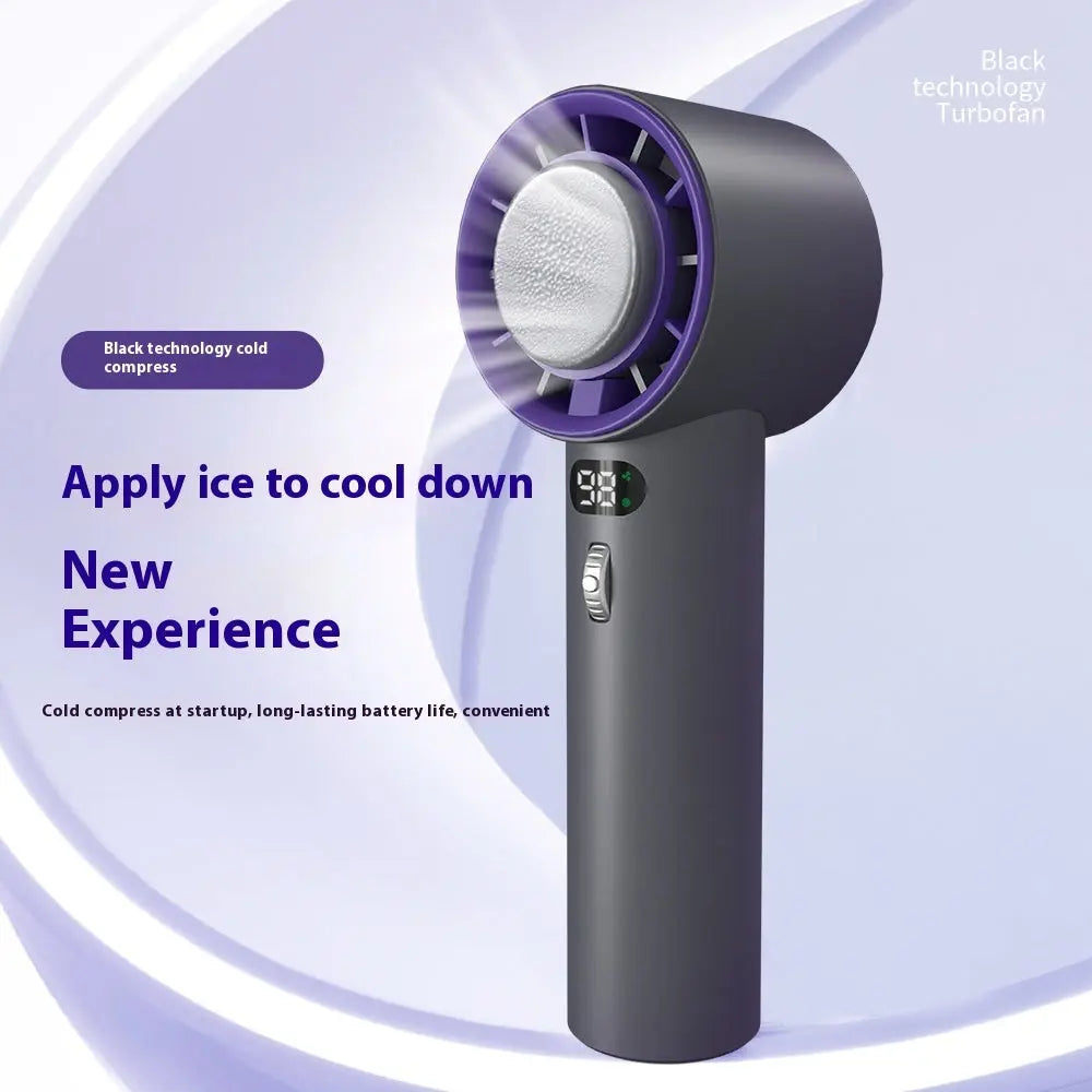 Portable Handheld Turbo Fan with Semiconductor Refrigeration 3000mAh Battery Wind Speeds Adjustable fan – Stay Ice Cool Anywhere, Anytime! Zyloraglobal