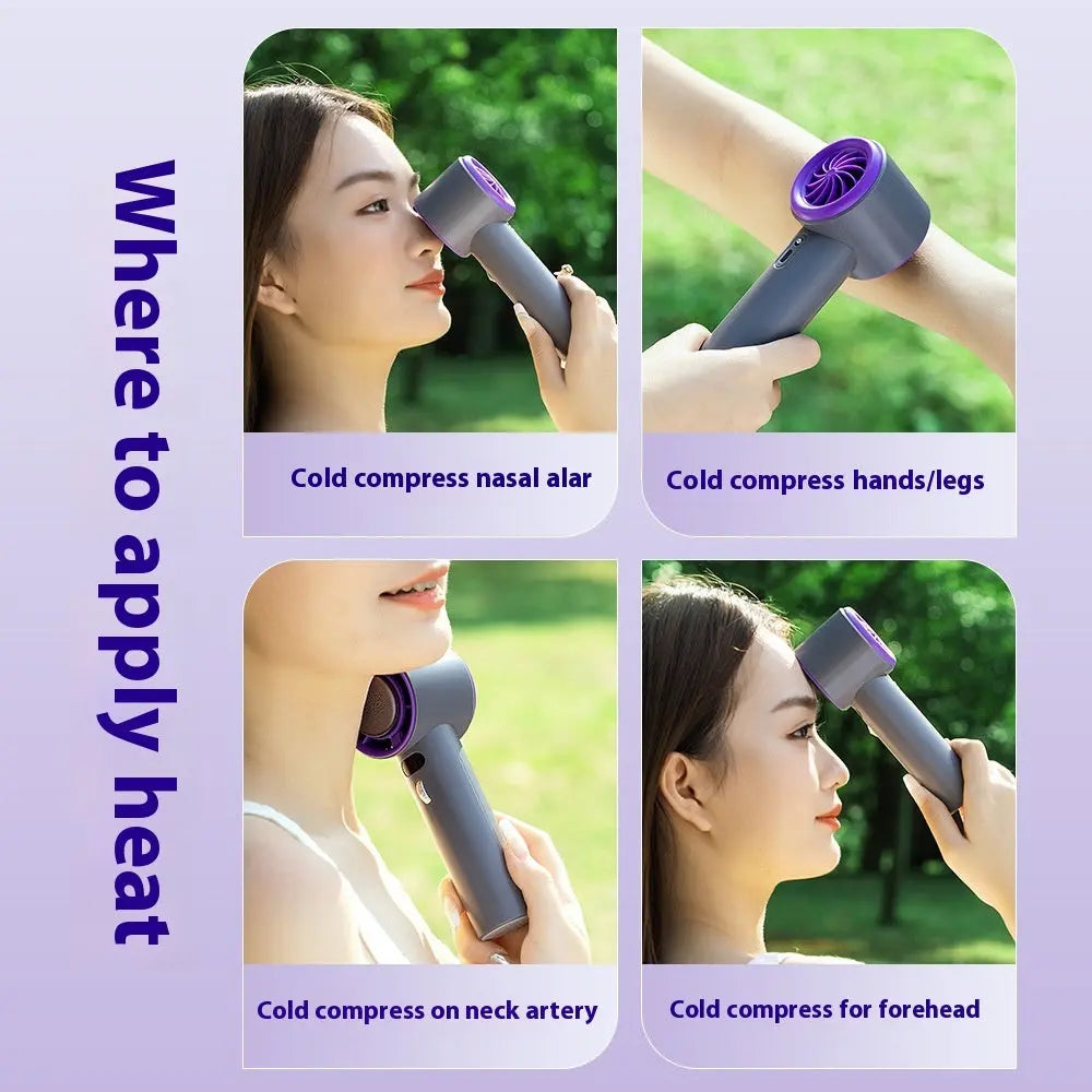 Portable Handheld Turbo Fan with Semiconductor Refrigeration 3000mAh Battery Wind Speeds Adjustable fan – Stay Ice Cool Anywhere, Anytime! Zyloraglobal