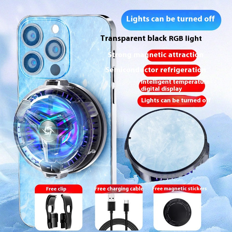 Magnetic Semiconductor Mobile Phone Cooling Fan with Digital Display – Ultra Quiet Gaming Radiator Zyloraglobal