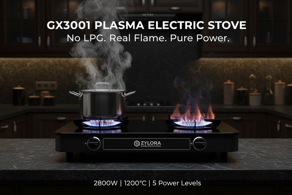 Electric Flame Stove 2800W – Cook With Real Fire, No Gas Needed