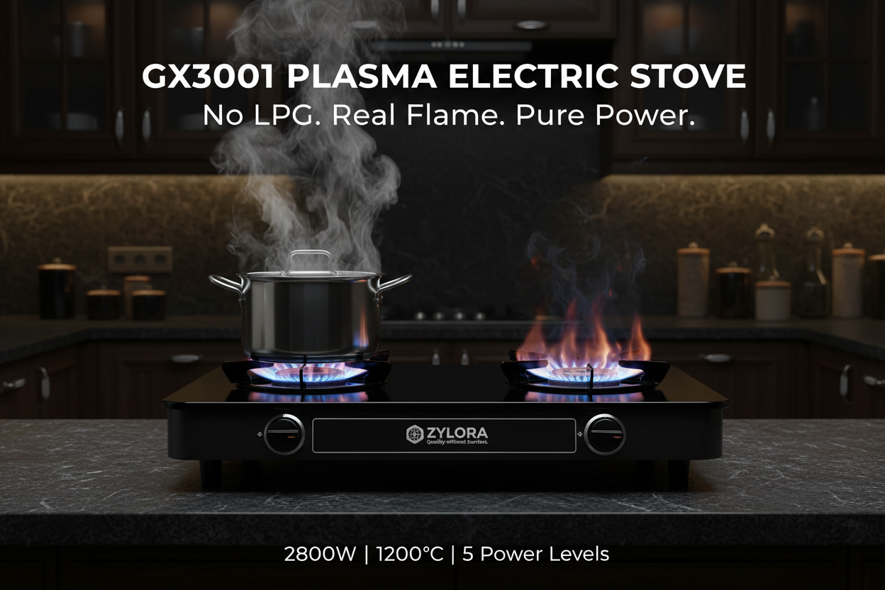 Electric Flame Stove 2800W – Cook With Real Fire, No Gas Needed